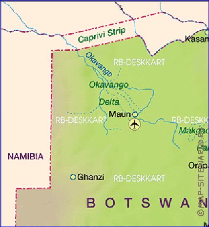 carte de Botswana en allemand