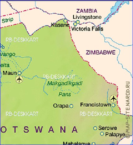 mapa de Botswana em alemao