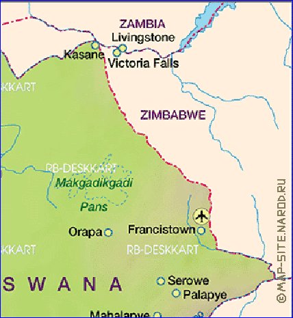 mapa de Botswana em alemao