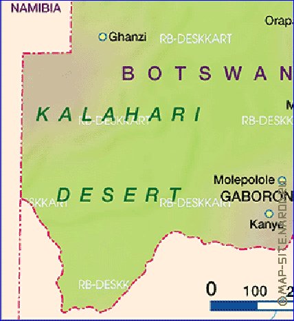 mapa de Botswana em alemao