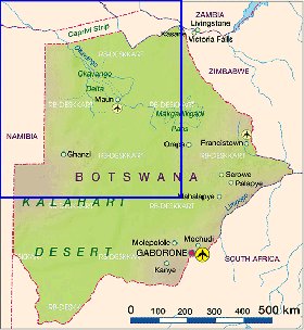 carte de Botswana en allemand