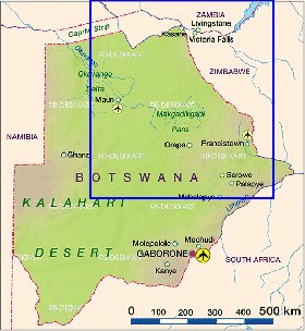 mapa de Botswana em alemao