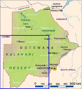 mapa de Botswana em alemao