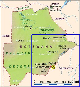 mapa de Botswana em alemao