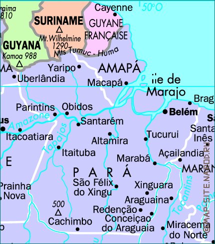 Administrativa mapa de Brasil em frances