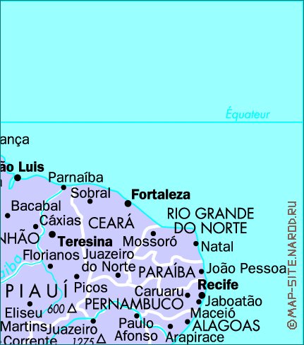 Administrativa mapa de Brasil em frances