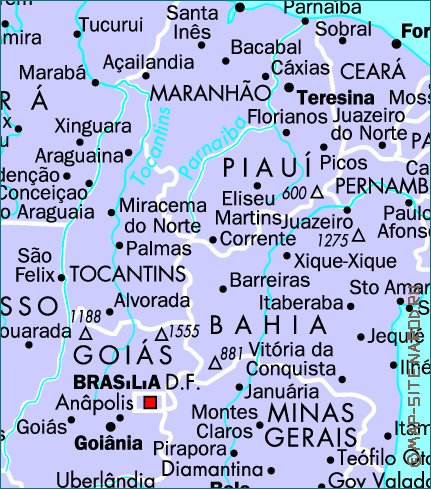 Administrativa mapa de Brasil em frances