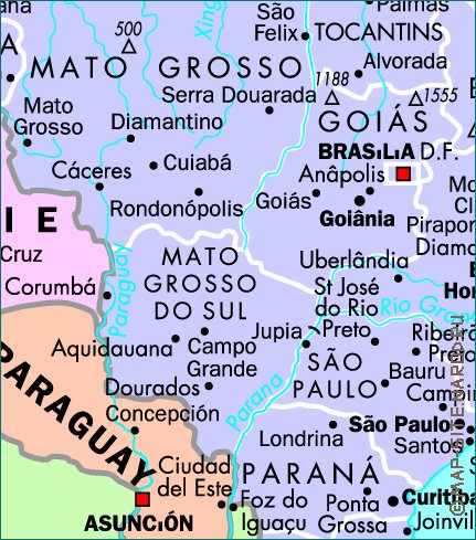 Administrativa mapa de Brasil em frances