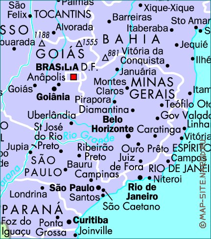 Administrativa mapa de Brasil em frances