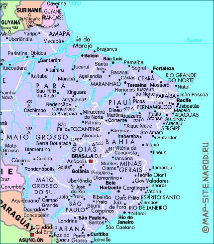 Administrativa mapa de Brasil em frances