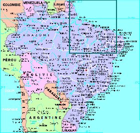 Administrativa mapa de Brasil em frances