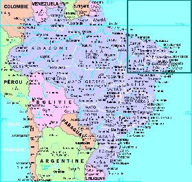 Administrativa mapa de Brasil em frances