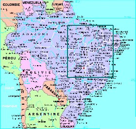 Administrativa mapa de Brasil em frances