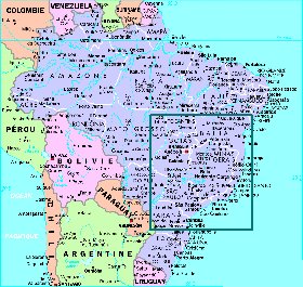 Administrativa mapa de Brasil em frances