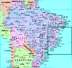 Administrativa mapa de Brasil em frances