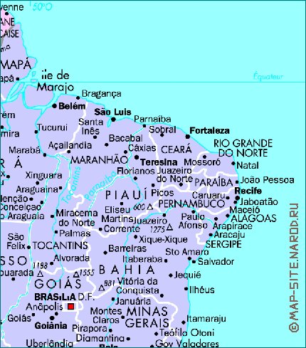 Administrativa mapa de Brasil em frances