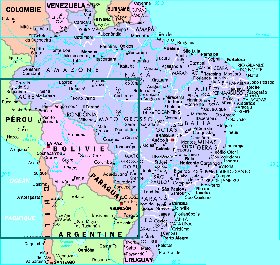 Administrativa mapa de Brasil em frances