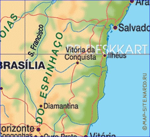 mapa de Brasil em alemao