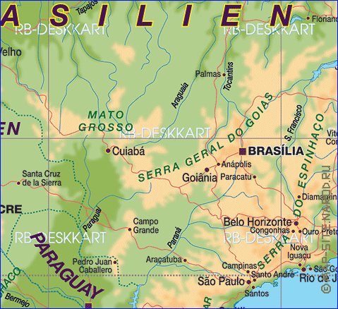 mapa de Brasil em alemao