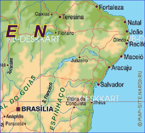 mapa de Brasil em alemao