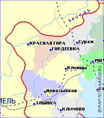 mapa de Oblast de Briansk