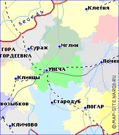 carte de Oblast de Briansk