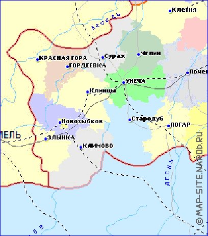carte de Oblast de Briansk