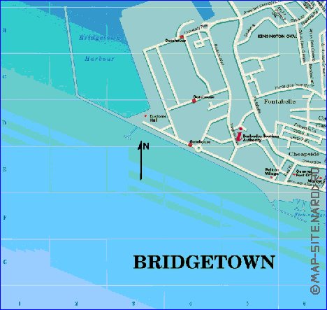 mapa de Bridgetown