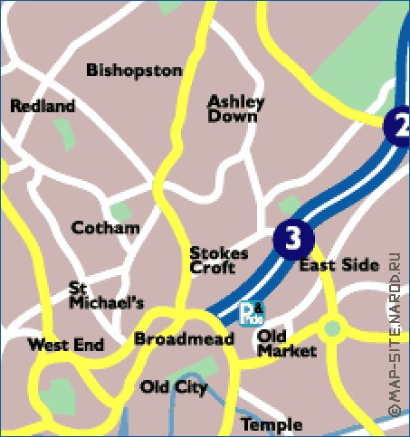 mapa de Bristol em ingles