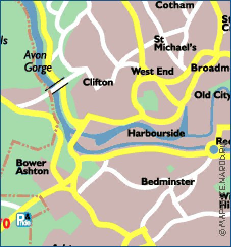 mapa de Bristol em ingles