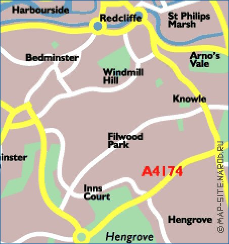 mapa de Bristol em ingles