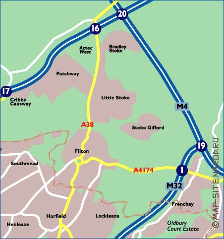 mapa de Bristol em ingles