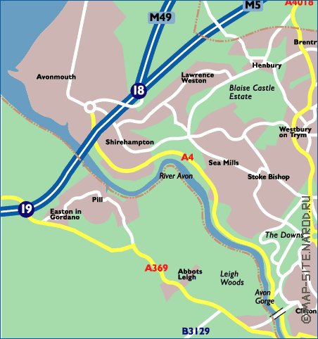 mapa de Bristol em ingles