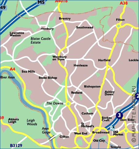 mapa de Bristol em ingles