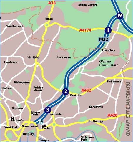 mapa de Bristol em ingles