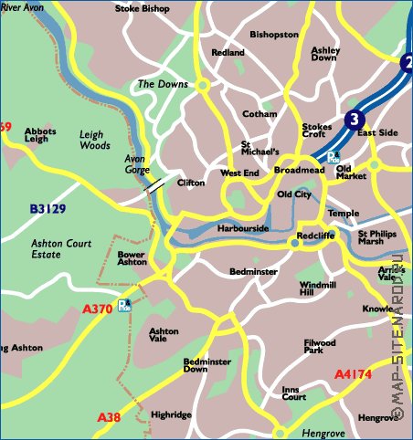 mapa de Bristol em ingles