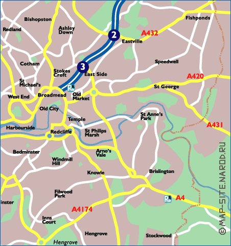 mapa de Bristol em ingles