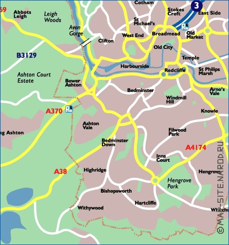 mapa de Bristol em ingles