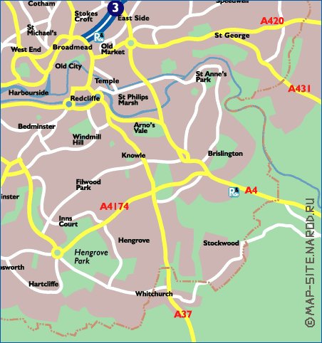 mapa de Bristol em ingles