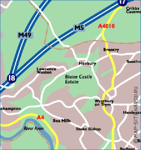 mapa de Bristol em ingles