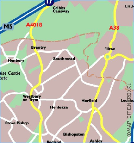 mapa de Bristol em ingles