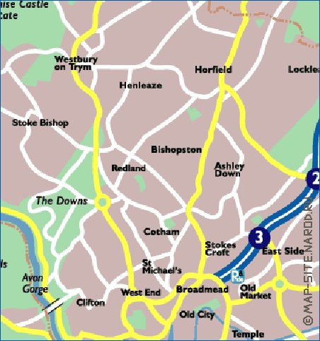 mapa de Bristol em ingles