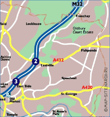 mapa de Bristol em ingles