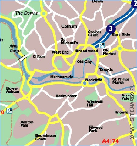 mapa de Bristol em ingles