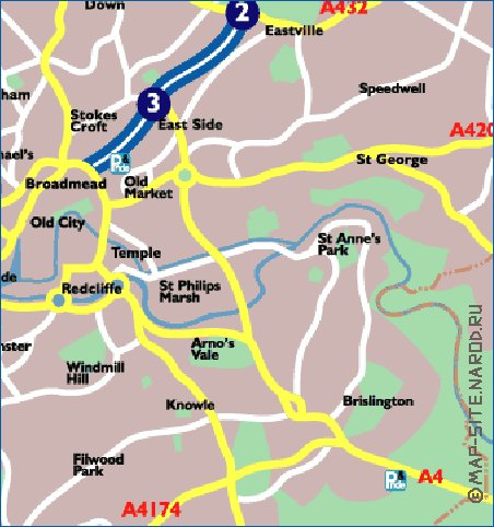 mapa de Bristol em ingles