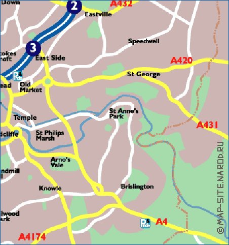 mapa de Bristol em ingles