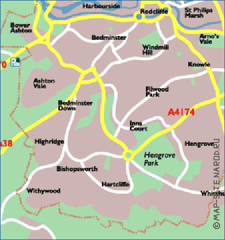 mapa de Bristol em ingles