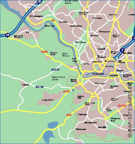 mapa de Bristol em ingles