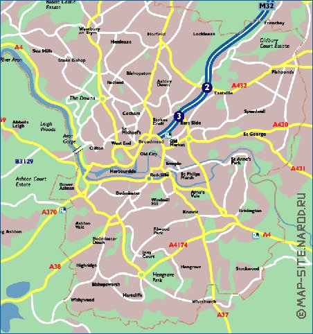 mapa de Bristol em ingles