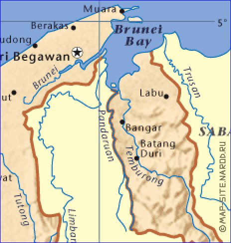 carte de Brunei en anglais